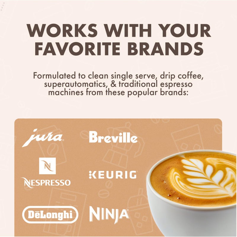 Urnex أقراص ديسكال للتخلص من الترسبات - 120 استخدام، توافق عالمي مع كوريج، نسبرسو، بريفيل، دي لونغي، والمزيد - مزيل ترسبات فعال لصانعات القهوة، آلات الإسبريسو، الغلايات، والمزيد - Image 3